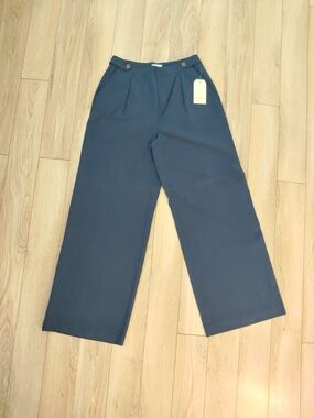 Wonderly Wide Leg Pants in Navy Blue